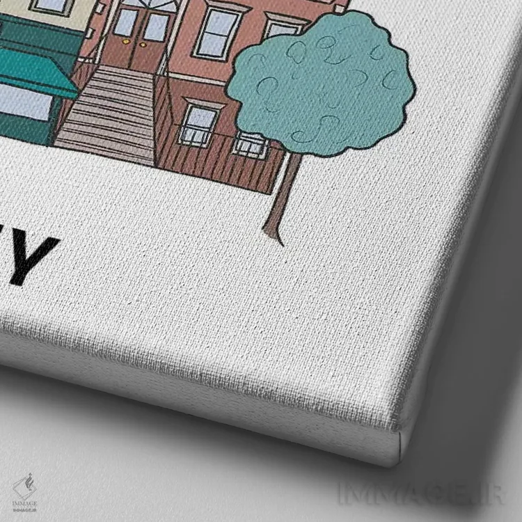 تابلو دکوراتیو نیویورک اثر کریستینا هولت کرانتز - نمای نزدیک بافت بوم