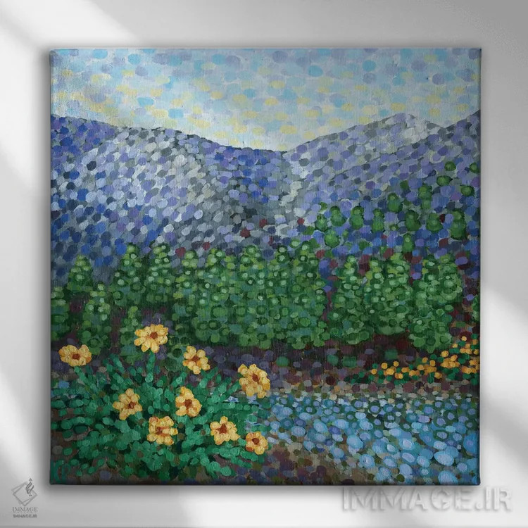 تابلو دکوراتیو ارتفاع کوه اثر کریستن لی - نمای روبهرو روی دیوار