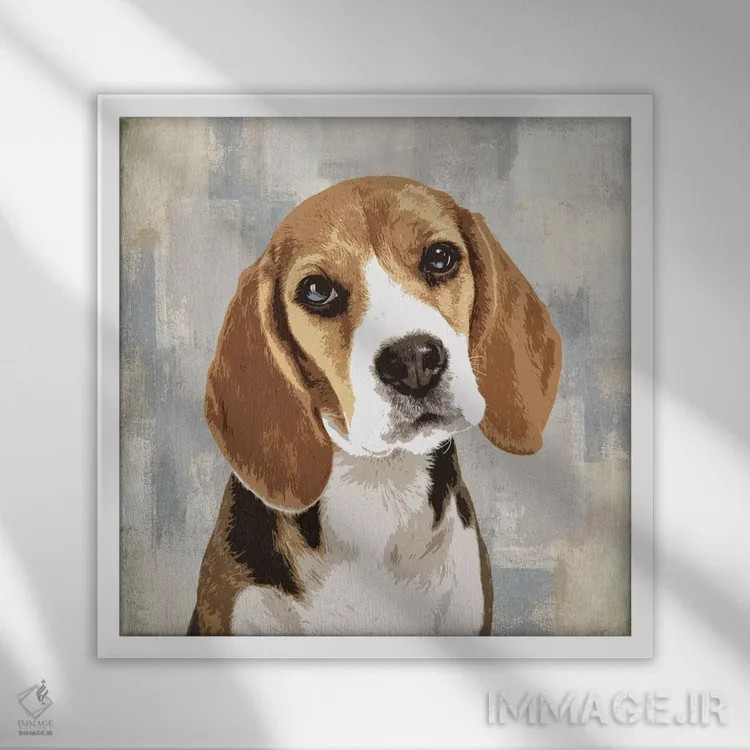 تابلو دکوراتیو بیگل اثر کری راجرز - نمای قابدار سفید