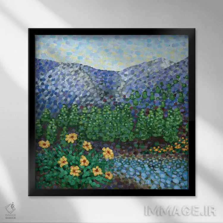 تابلو دکوراتیو ارتفاع کوه اثر کریستن لی - نمای قابدار مشکی