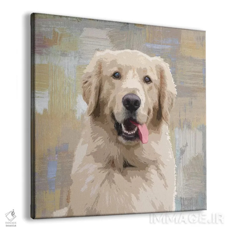 تابلو دکوراتیو گلدن رتریور اثر کری راجرز - نمای پرسپکتیو محصول
