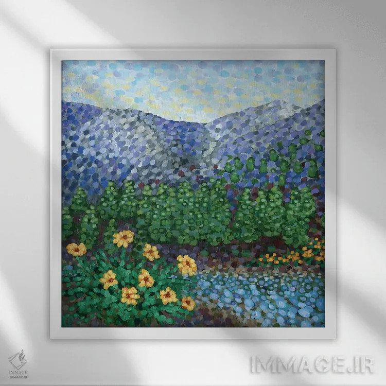 تابلو دکوراتیو ارتفاع کوه اثر کریستن لی - نمای قابدار سفید