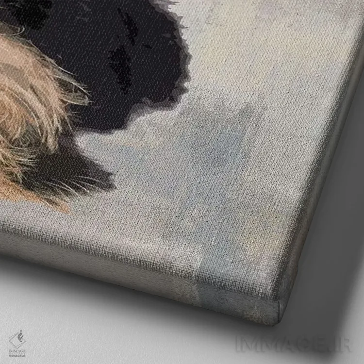 تابلو دکوراتیو تریر یورکشایر اثر کری راجرز - نمای نزدیک بافت بوم