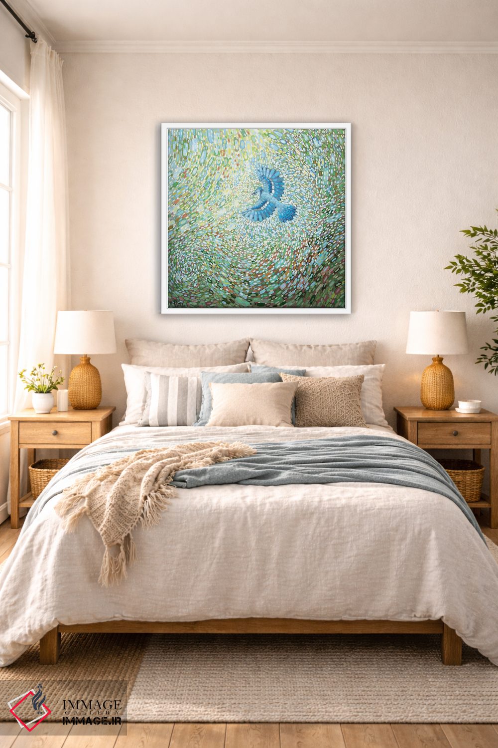 تابلو انتزاعی جیجاق آبی اثر کریستن لی - D4W