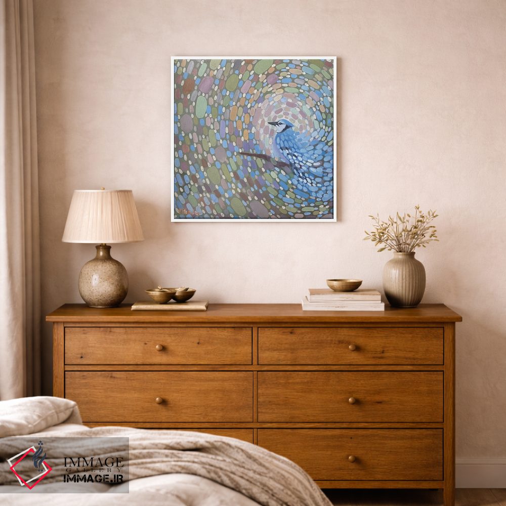 تابلو انتزاعی بادهای جیجاق آبی اثر کریستن لی - D1W