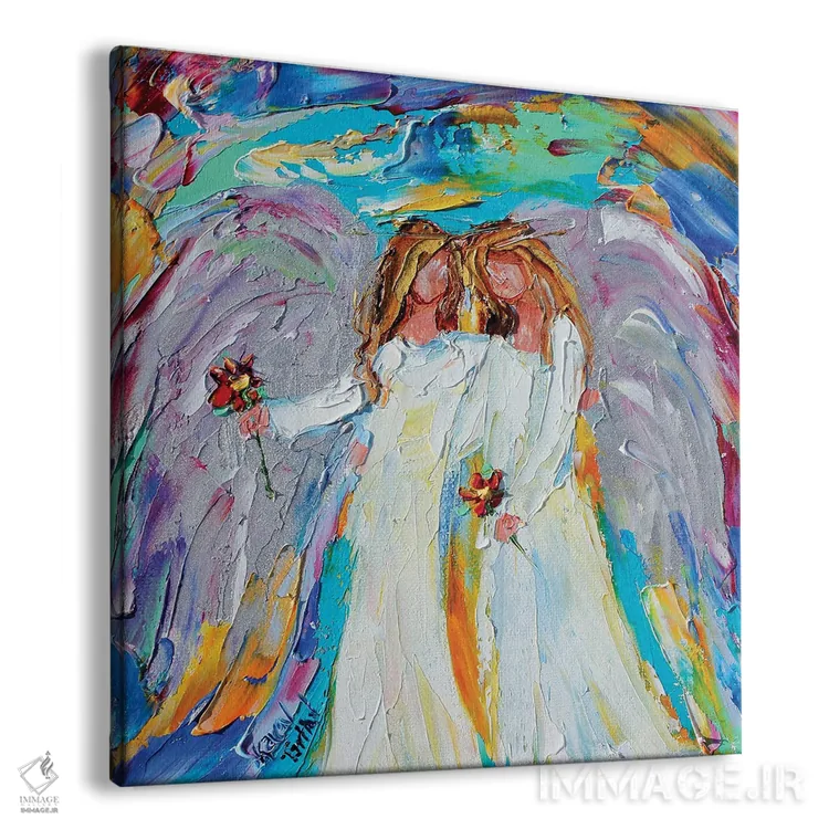 تابلو دکوراتیو فرشتگان دوست اثر کارن تارلتون - نمای پرسپکتیو محصول