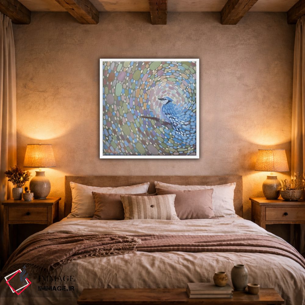 تابلو انتزاعی بادهای جیجاق آبی اثر کریستن لی - D2W