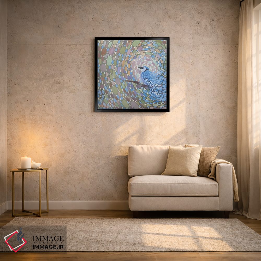 تابلو انتزاعی بادهای جیجاق آبی اثر کریستن لی - D4B