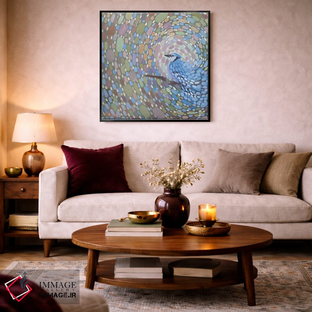 تابلو انتزاعی بادهای جیجاق آبی اثر کریستن لی - D5B