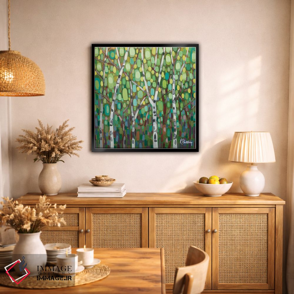 تابلو انتزاعی درختان تابستانی در باد ملایم اثر کریستن لی - D2B