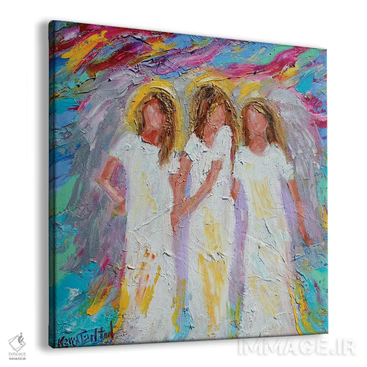 تابلو دکوراتیو دوستان فرشته اثر کارن تارلتون - نمای پرسپکتیو محصول