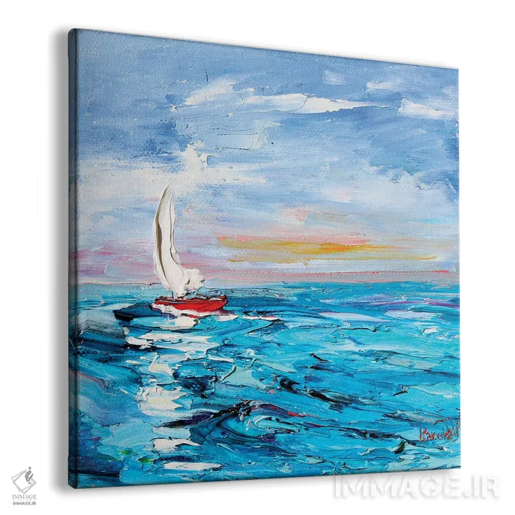 تابلو دکوراتیو قایق بادبانی اثر کارن تارلتون - نمای پرسپکتیو محصول