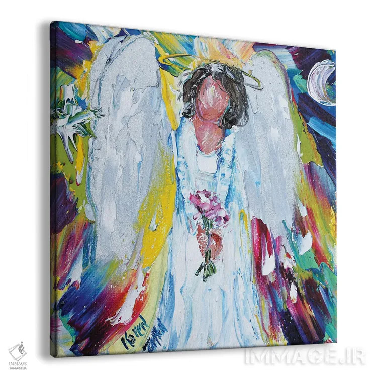 تابلو دکوراتیو فرشته، ماه و ستاره اثر کارن تارلتون - نمای پرسپکتیو محصول