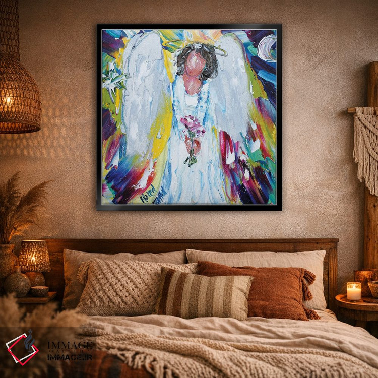 تابلو دکوراتیو فرشته، ماه و ستاره اثر کارن تارلتون - D1B