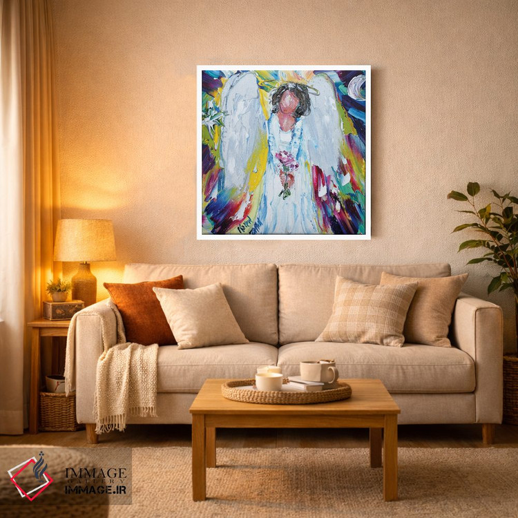 تابلو دکوراتیو فرشته، ماه و ستاره اثر کارن تارلتون - D4W