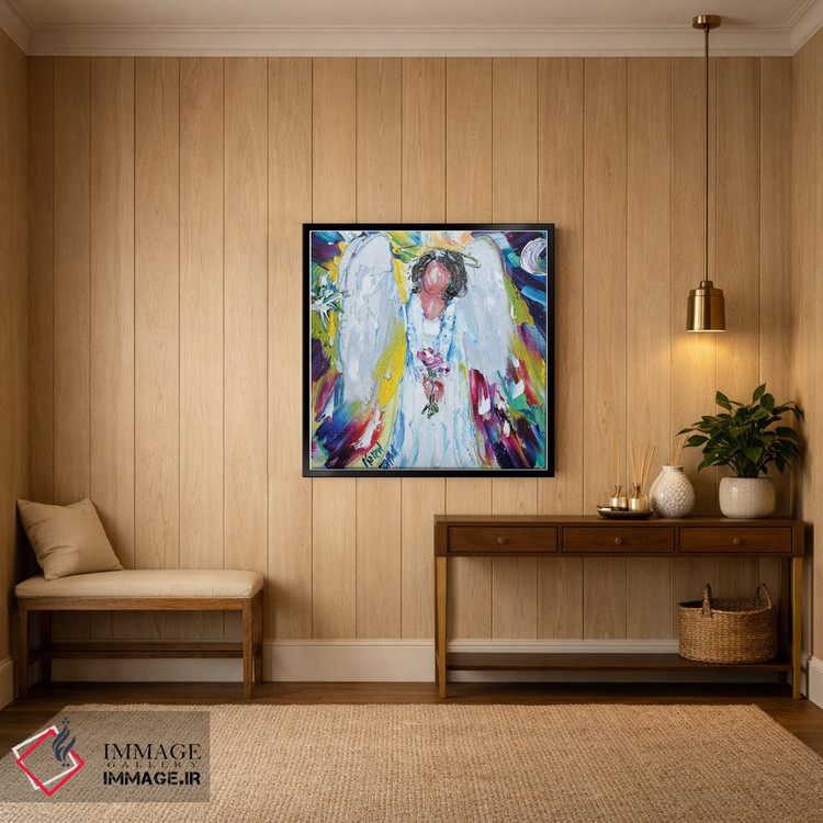 تابلو دکوراتیو فرشته، ماه و ستاره اثر کارن تارلتون - D5B