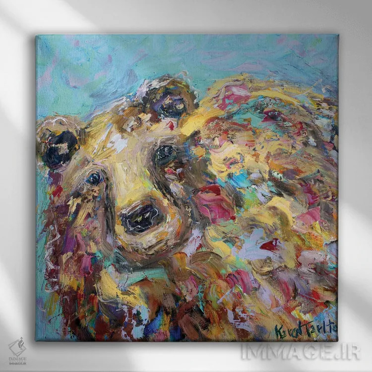 تابلو دکوراتیو خرس اثر کارن تارلتون - نمای روبهرو روی دیوار