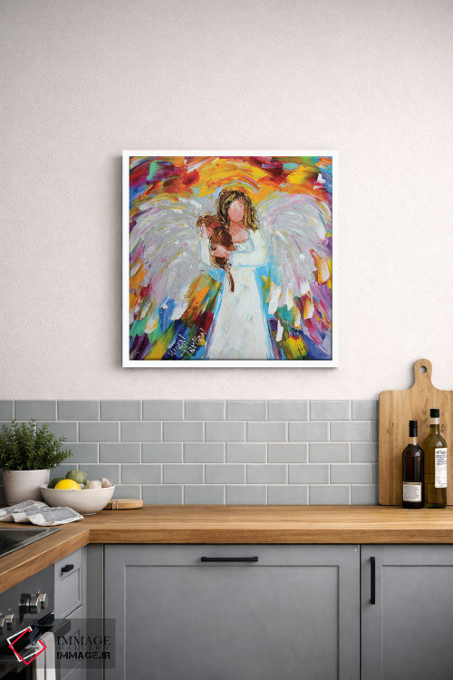 تابلو دکوراتیو فرشته عشق توله سگ اثر کارن تارلتون - D2W