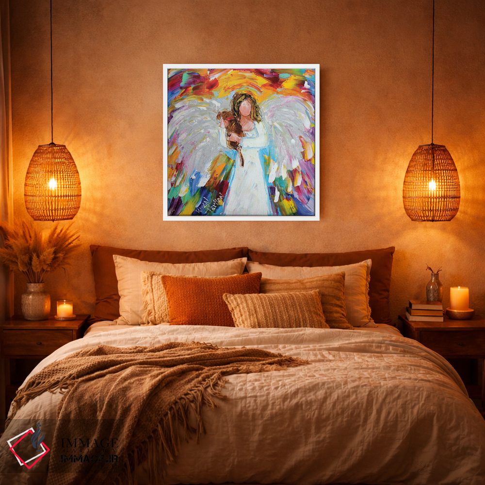 تابلو دکوراتیو فرشته عشق توله سگ اثر کارن تارلتون - D3W