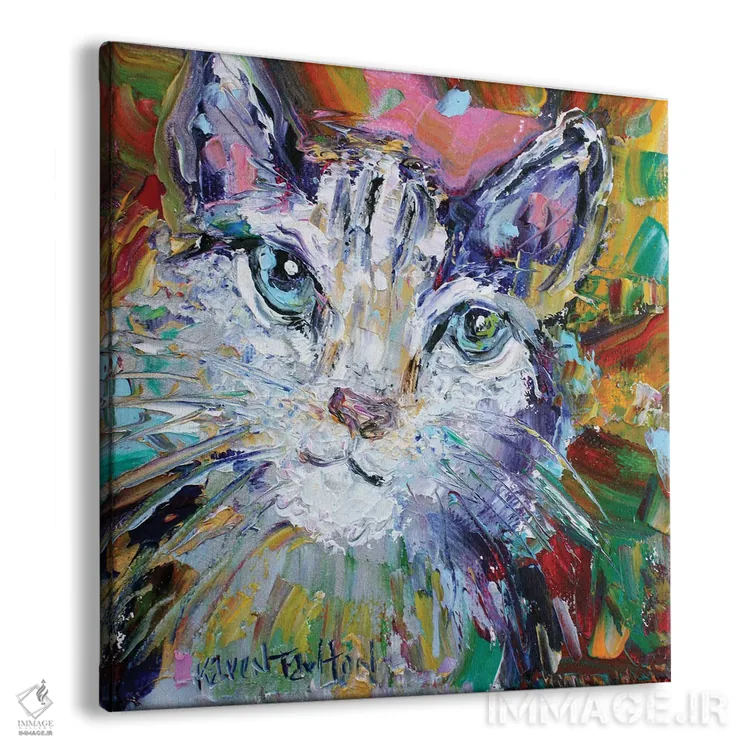تابلو دکوراتیو عشق گربه ای اثر کارن تارلتون - نمای پرسپکتیو محصول
