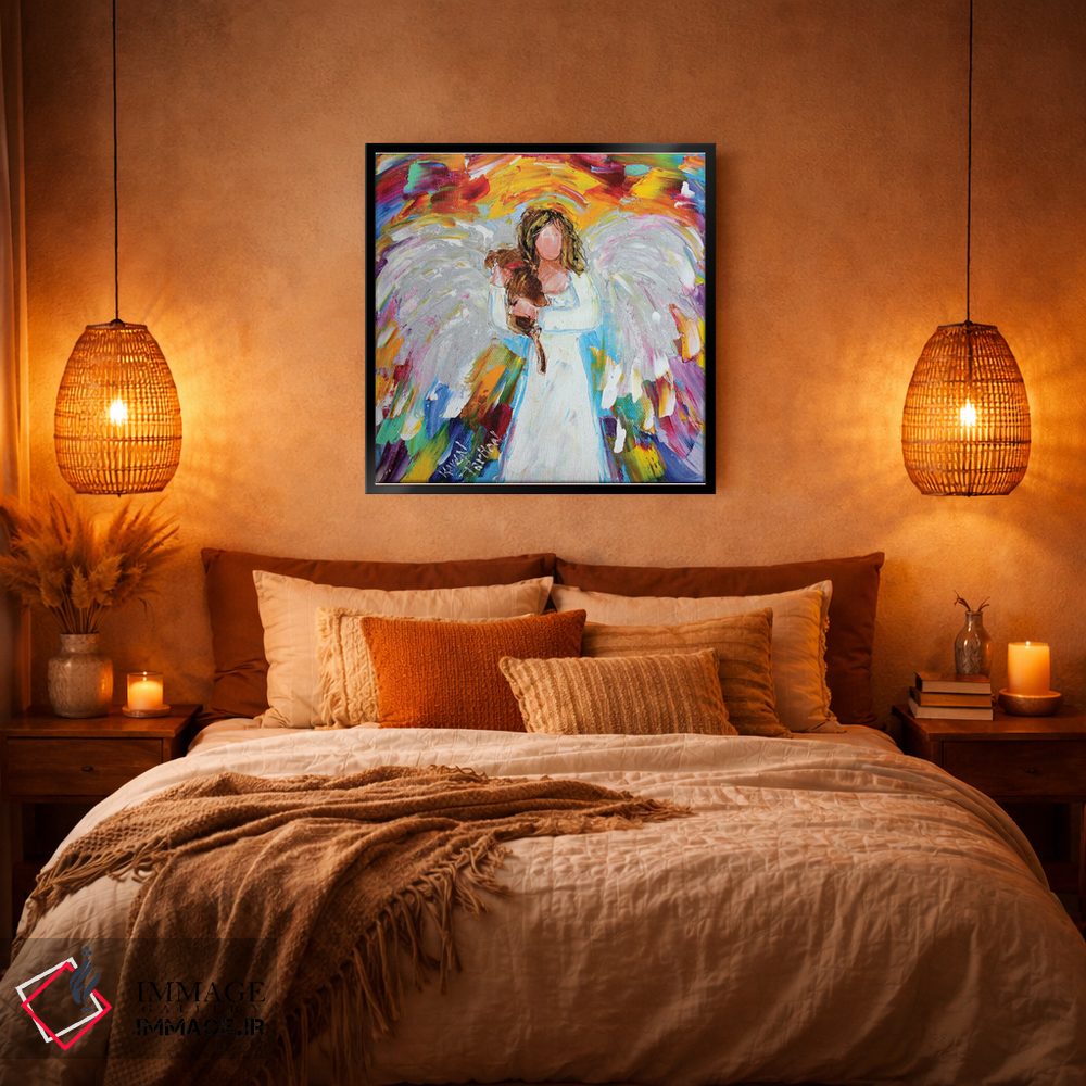 تابلو دکوراتیو فرشته عشق توله سگ اثر کارن تارلتون - D5B