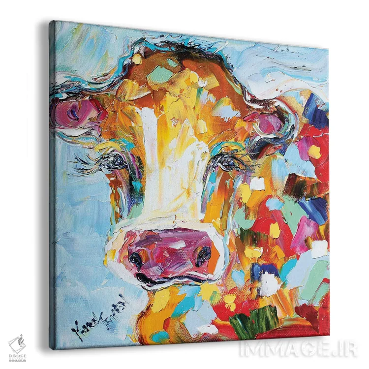 تابلو دکوراتیو گاو اثر کارن تارلتون - نمای پرسپکتیو محصول