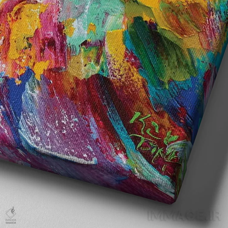 تابلو دکوراتیو فرشته اثر کارن تارلتون - نمای نزدیک بافت بوم