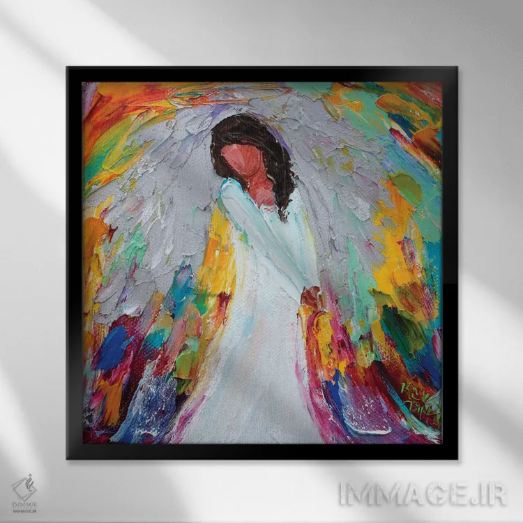 تابلو دکوراتیو فرشته اثر کارن تارلتون - نمای قابدار مشکی