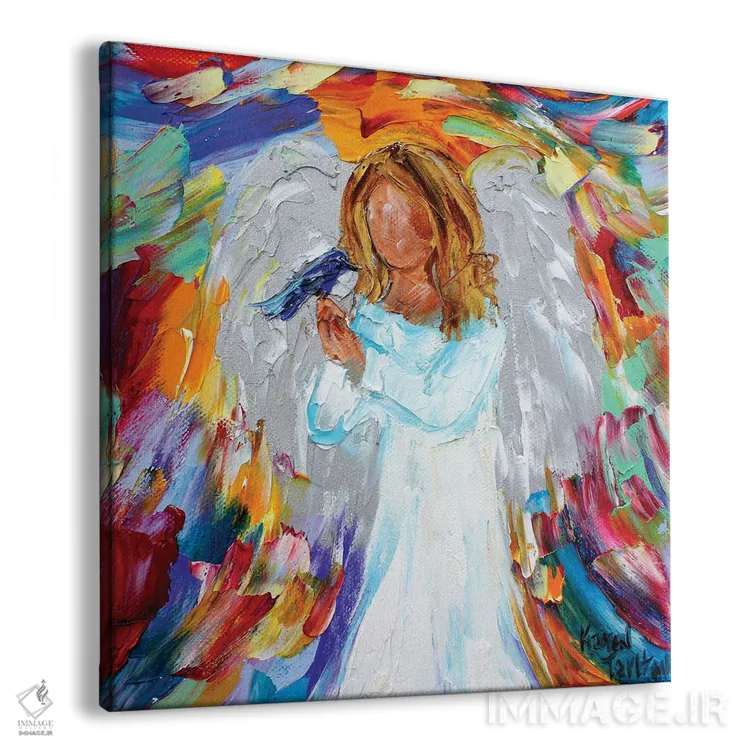 تابلو دکوراتیو فرشته و پرنده اثر کارن تارلتون - نمای پرسپکتیو محصول