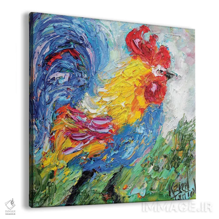 تابلو دکوراتیو خروس کوچک اثر کارن تارلتون - نمای پرسپکتیو محصول