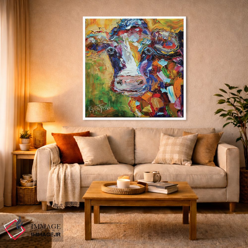 تابلو دکوراتیو گاو رنگارنگ I اثر کارن تارلتون - D2W