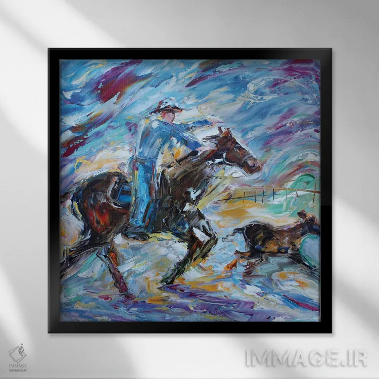 تابلو دکوراتیو کابوی اثر کارن تارلتون - نمای قابدار مشکی