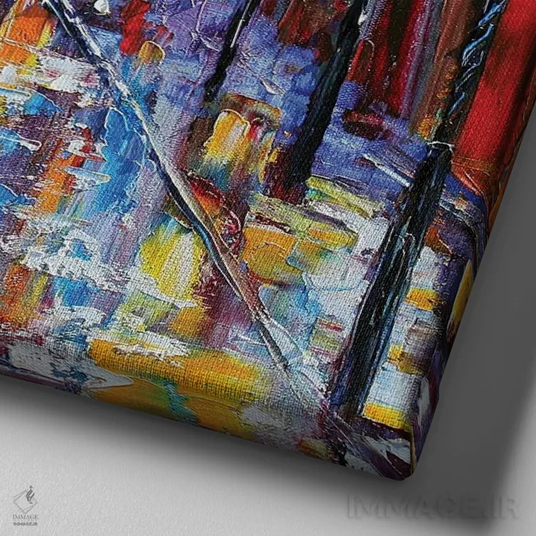 تابلو دکوراتیو ماه در محله فرانسوی نیواورلئان اثر کارن تارلتون - نمای نزدیک بافت بوم