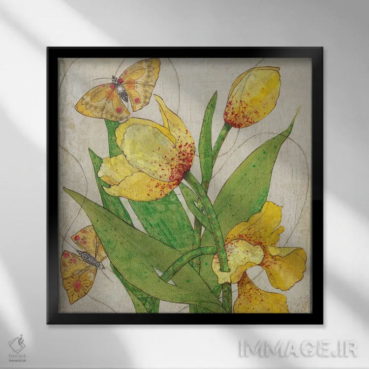 تابلو دکوراتیو درهم تنیده اثر کارن سیکیه - نمای قابدار مشکی