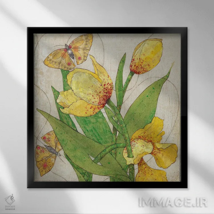 تابلو دکوراتیو درهم تنیده اثر کارن سیکیه - نمای قابدار مشکی