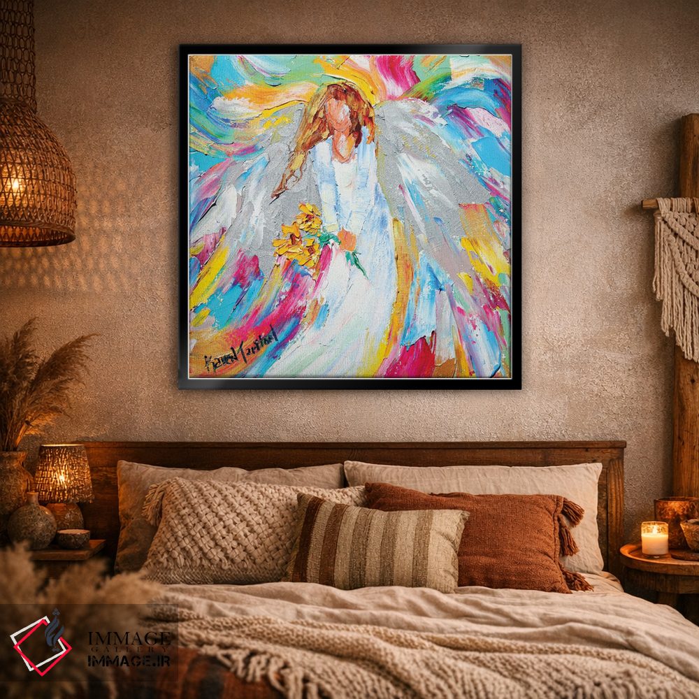 تابلو دکوراتیو فرشته و آفتابگردان ها اثر کارن تارلتون - D1B