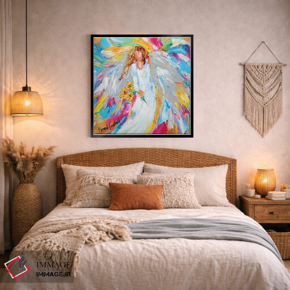 تابلو دکوراتیو فرشته و آفتابگردان ها اثر کارن تارلتون - D4B