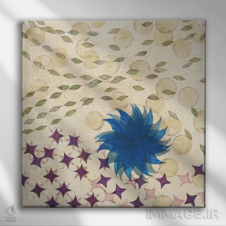 تابلو دکوراتیو پنل راست چندجهانی اثر کارن سیکیه - نمای روبهرو روی دیوار