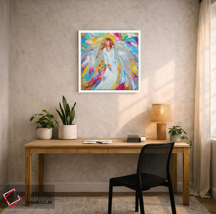 تابلو دکوراتیو فرشته و آفتابگردان ها اثر کارن تارلتون - D6W