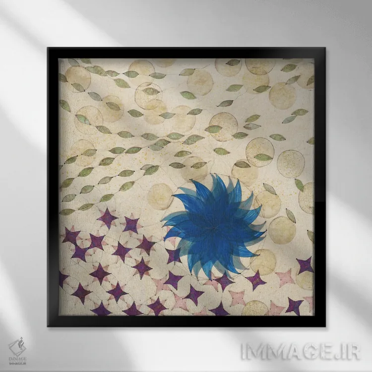 تابلو دکوراتیو پنل راست چندجهانی اثر کارن سیکیه - نمای قابدار مشکی