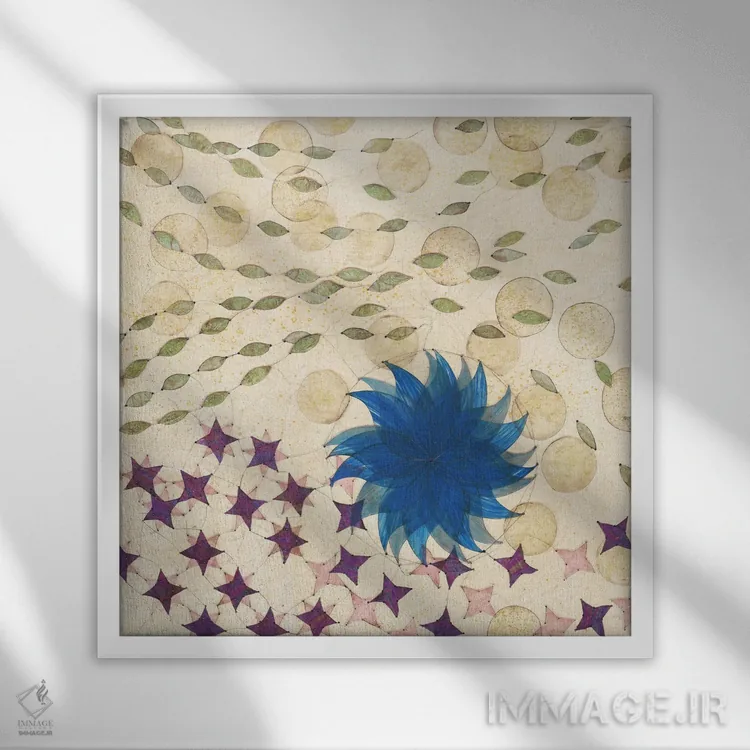 تابلو دکوراتیو پنل راست چندجهانی اثر کارن سیکیه - نمای قابدار سفید