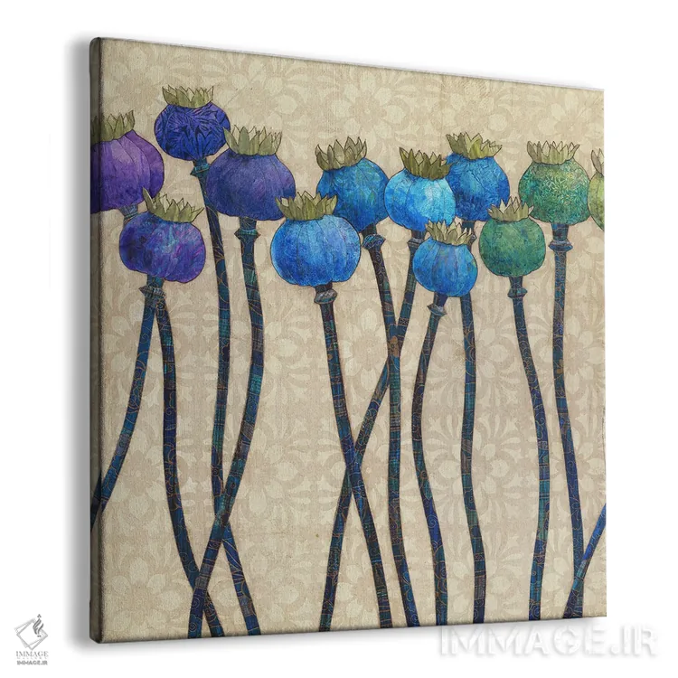 تابلو دکوراتیو کپسول شقایق در هارمونی اثر کارن سیکیه - نمای پرسپکتیو محصول