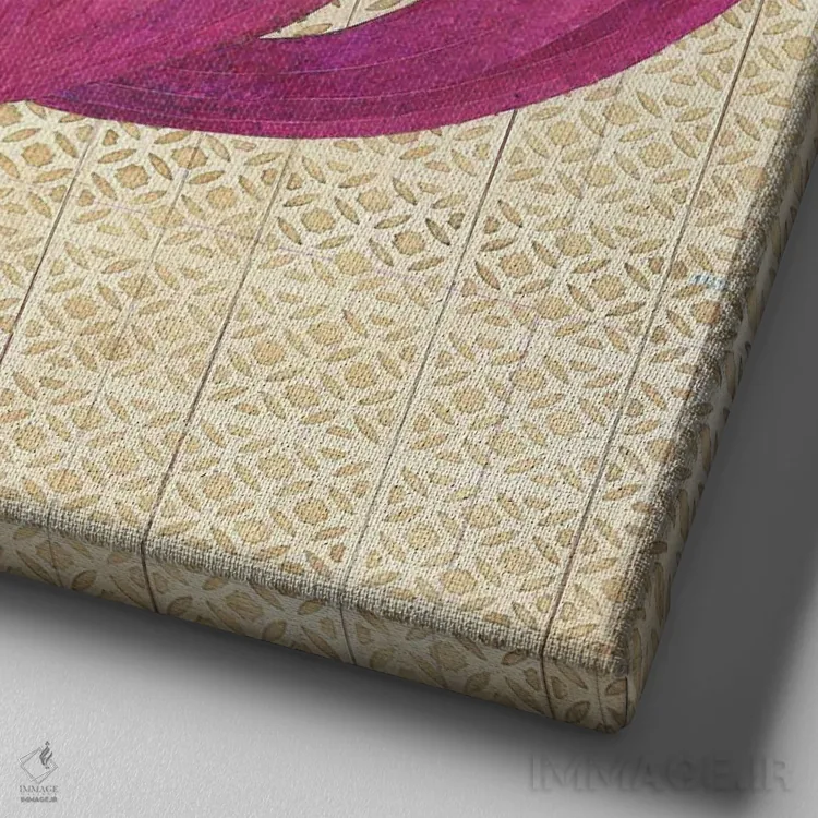 تابلو دکوراتیو گل صدتومانی صورتی اثر کارن سیکیه - نمای نزدیک بافت بوم