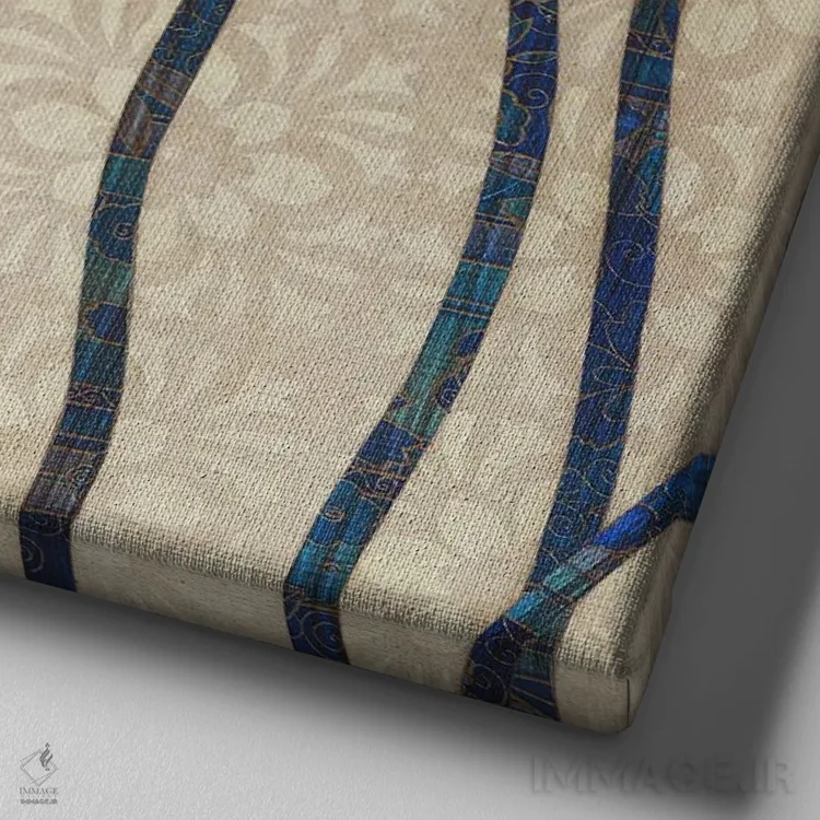 تابلو دکوراتیو کپسول شقایق در هارمونی اثر کارن سیکیه - نمای نزدیک بافت بوم