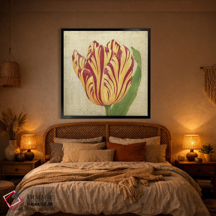 تابلو دکوراتیو لاله آتشین اثر کارن سیکیه - D1B