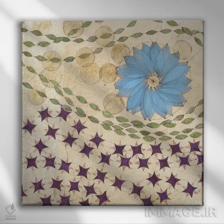 تابلو دکوراتیو پنل مرکزی چندجهانی اثر کارن سیکیه - نمای روبهرو روی دیوار