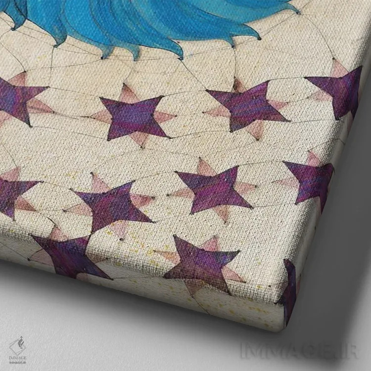 تابلو دکوراتیو پنل چپ چندجهانی اثر کارن سیکیه - نمای نزدیک بافت بوم