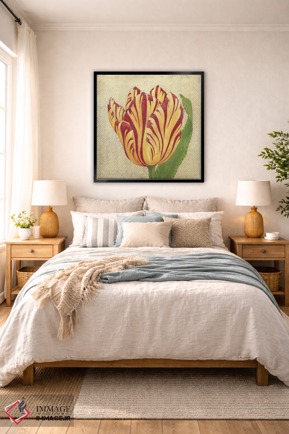 تابلو دکوراتیو لاله آتشین اثر کارن سیکیه - D6B
