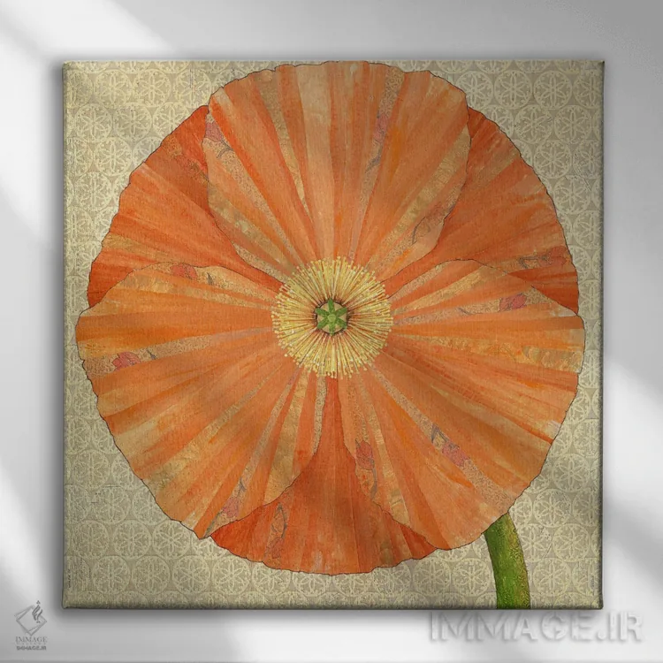 تابلو دکوراتیو شقایق کالیفرنیا اثر کارن سیکیه - نمای روبهرو روی دیوار