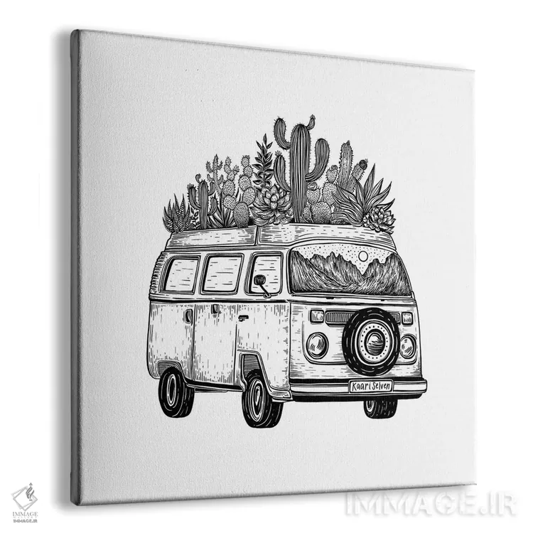 تابلو دکوراتیو ون کاکتوسی اثر کاری سلون - نمای پرسپکتیو محصول